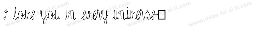 I love you in every universe字体转换